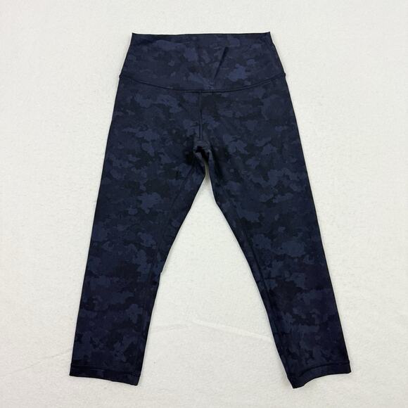 Lululemon Wunder Under Crop Legged Hi-Rise Luxtreme 21” Blue Camouflaged Size 8 - Picture 4 of 9
